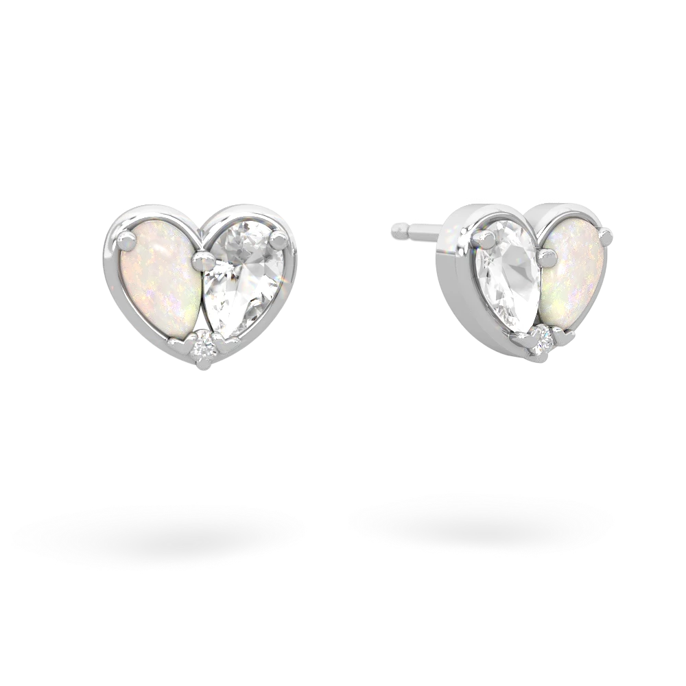 Opal 'Our Heart' 14K White Gold earrings E5072