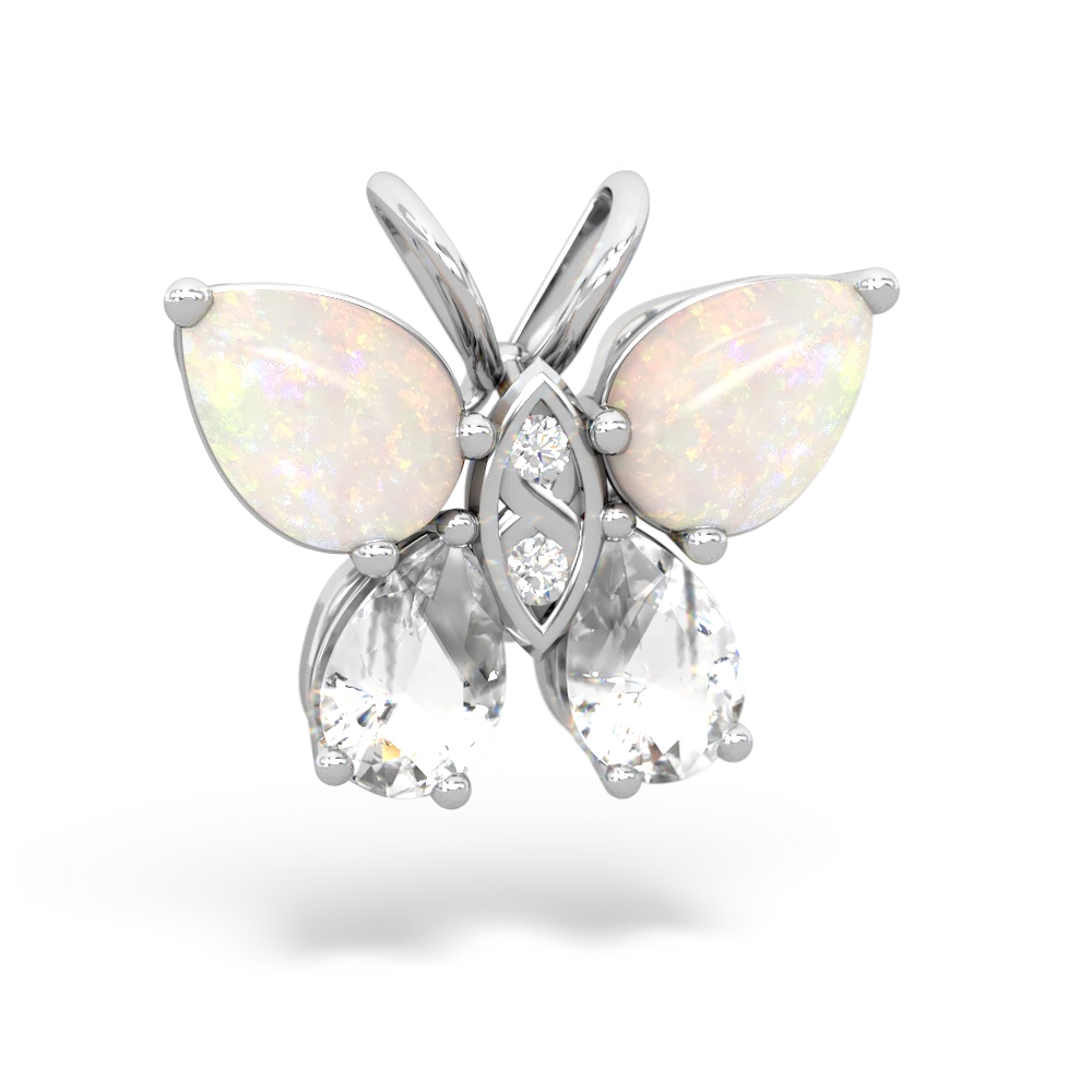 Opal Butterfly 14K White Gold pendant P2215