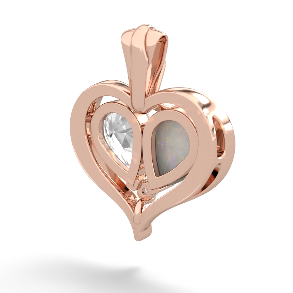 Opal Two Become One 14K Rose Gold pendant P5330