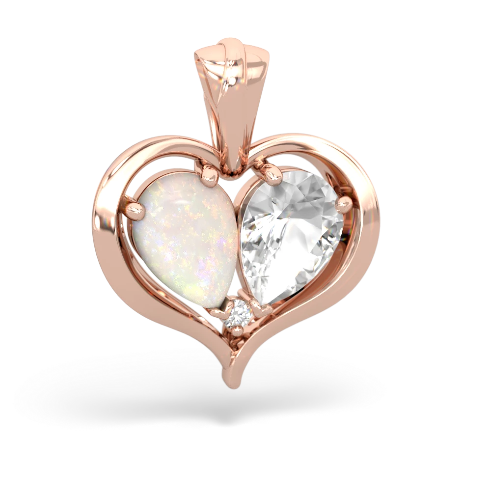 Opal Two Become One 14K Rose Gold pendant P5330