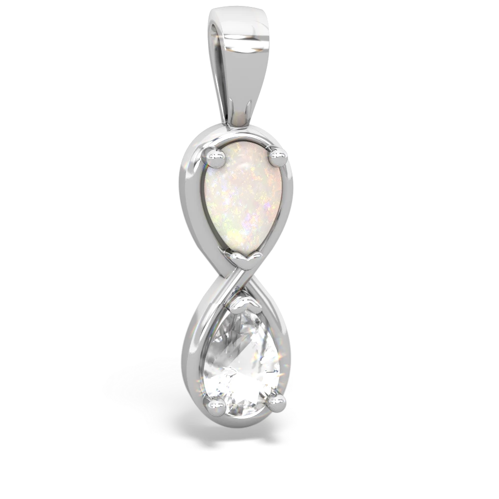 Opal Infinity 14K White Gold pendant P5050