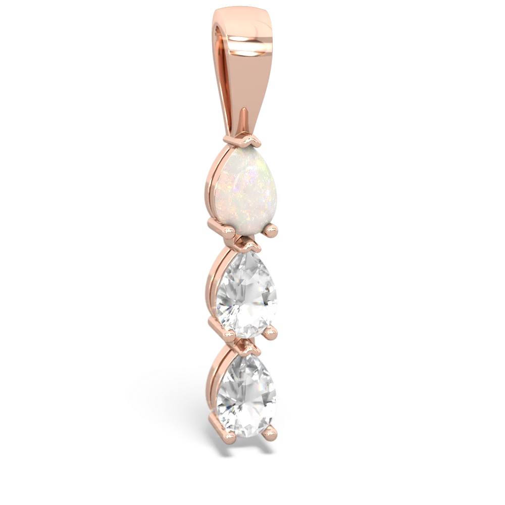 Opal Dew Drops 14K Rose Gold pendant P2251