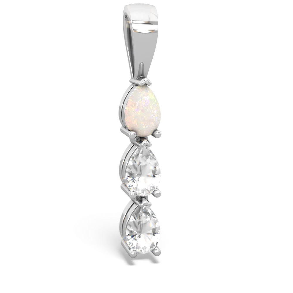 Opal Dew Drops 14K White Gold pendant P2251