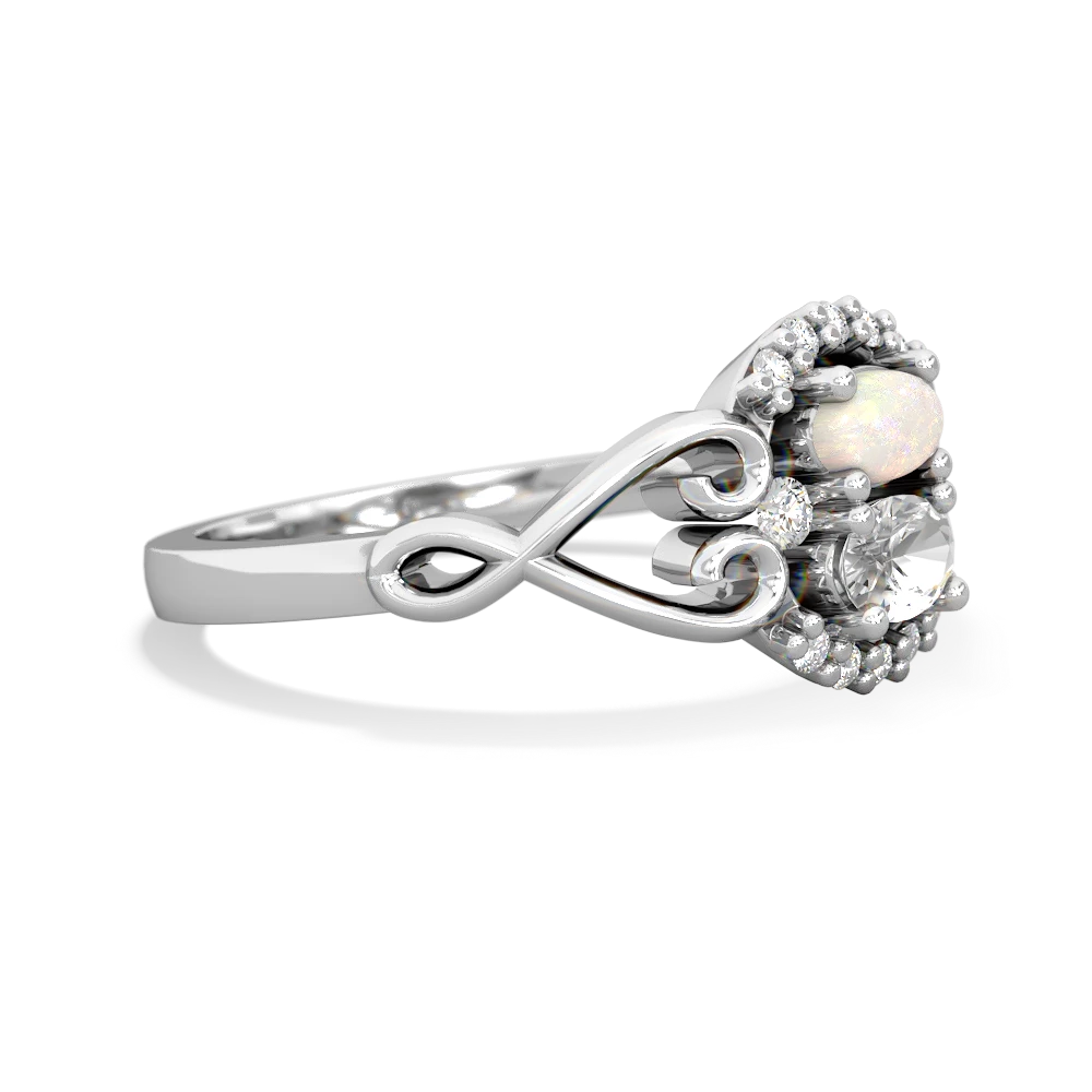 Opal Love Nest 14K White Gold ring R5860