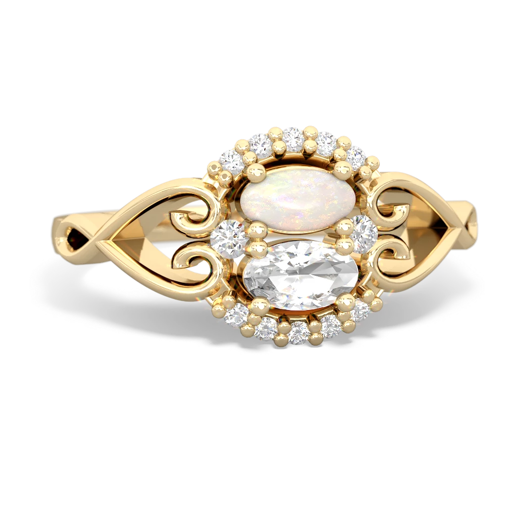 Opal Love Nest 14K Yellow Gold ring R5860