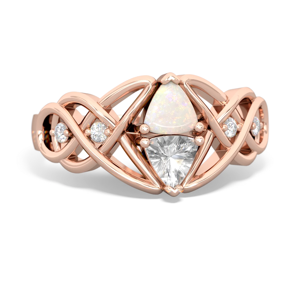 Opal Keepsake Celtic Knot 14K Rose Gold ring R5300