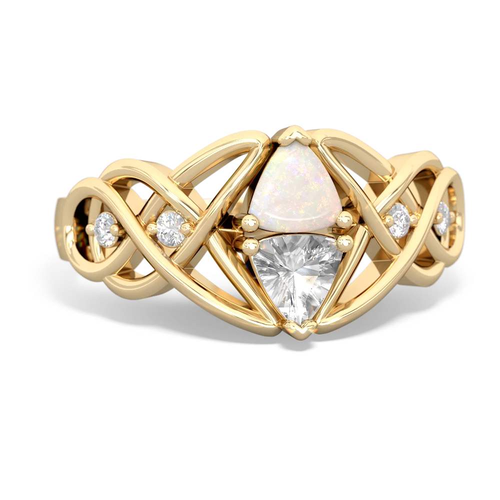 Opal Keepsake Celtic Knot 14K Yellow Gold ring R5300