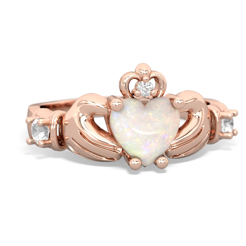 Opal Claddagh Keepsake 14K Rose Gold ring R5245