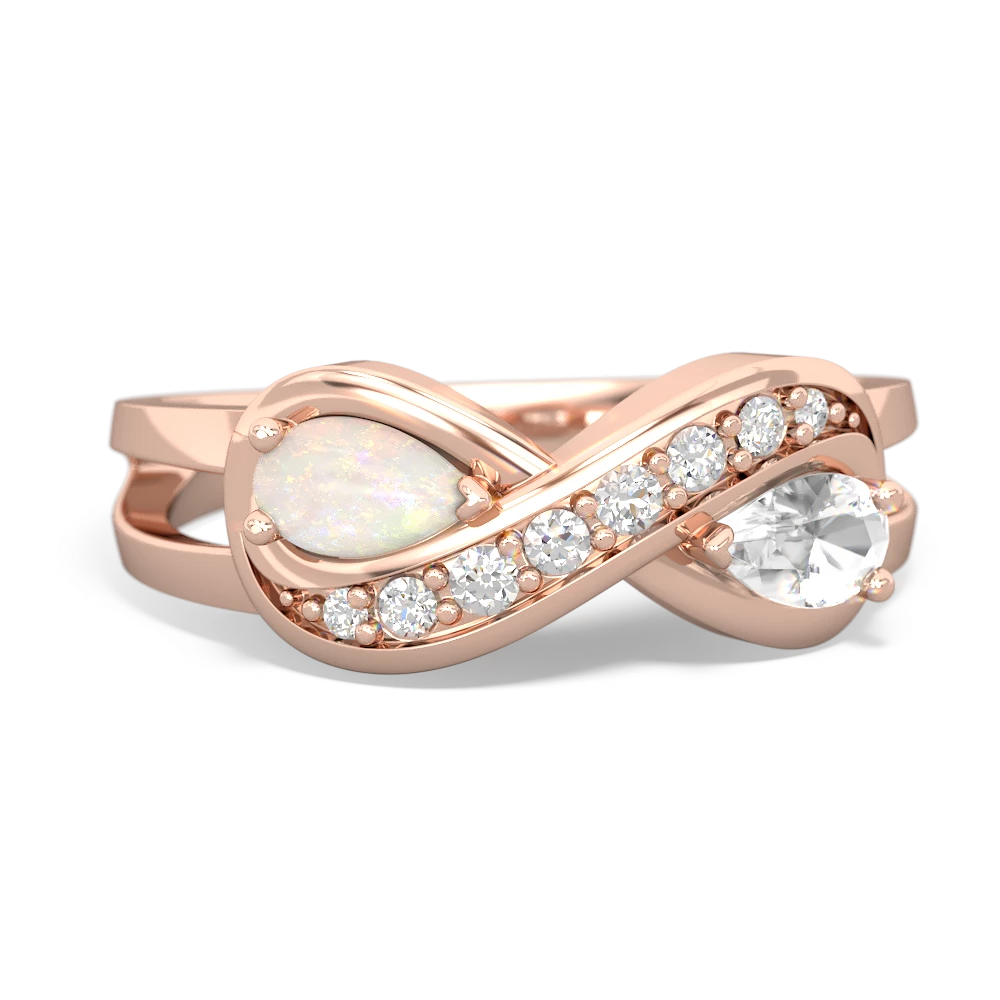 Opal Diamond Infinity 14K Rose Gold ring R5390