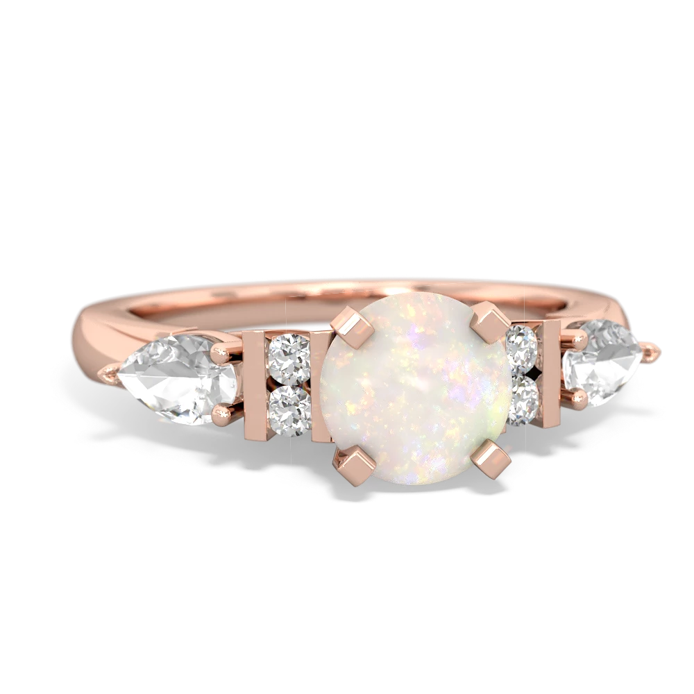 Opal 6Mm Round Eternal Embrace Engagement 14K Rose Gold ring R2005