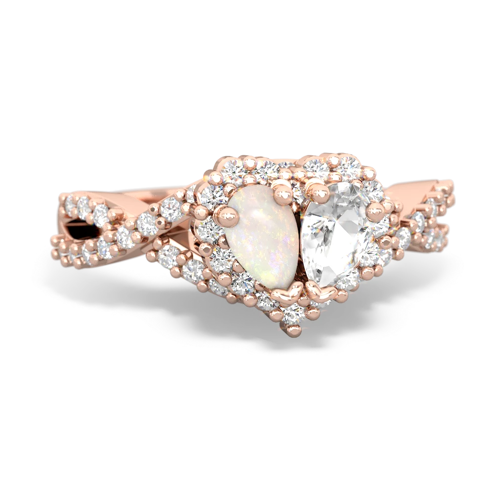 Opal Diamond Twist 'One Heart' 14K Rose Gold ring R2640HRT