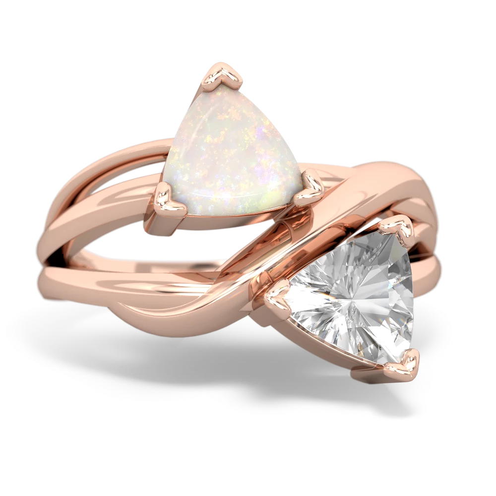 Opal Split Band Swirl 14K Rose Gold ring R2341