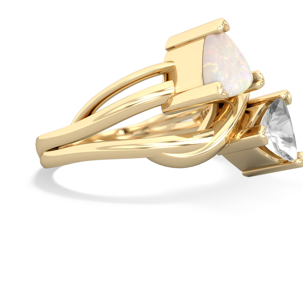 Opal Split Band Swirl 14K Yellow Gold ring R2341