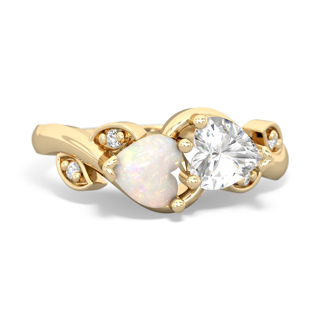 Opal Floral Elegance 14K Yellow Gold ring R5790