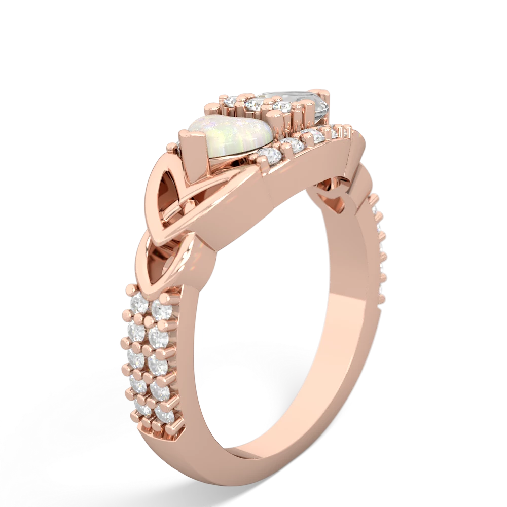 Opal Sparkling Celtic Knot 14K Rose Gold ring R2645