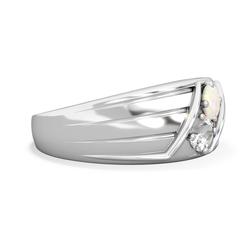 Opal Men's Streamline 14K White Gold ring R0460