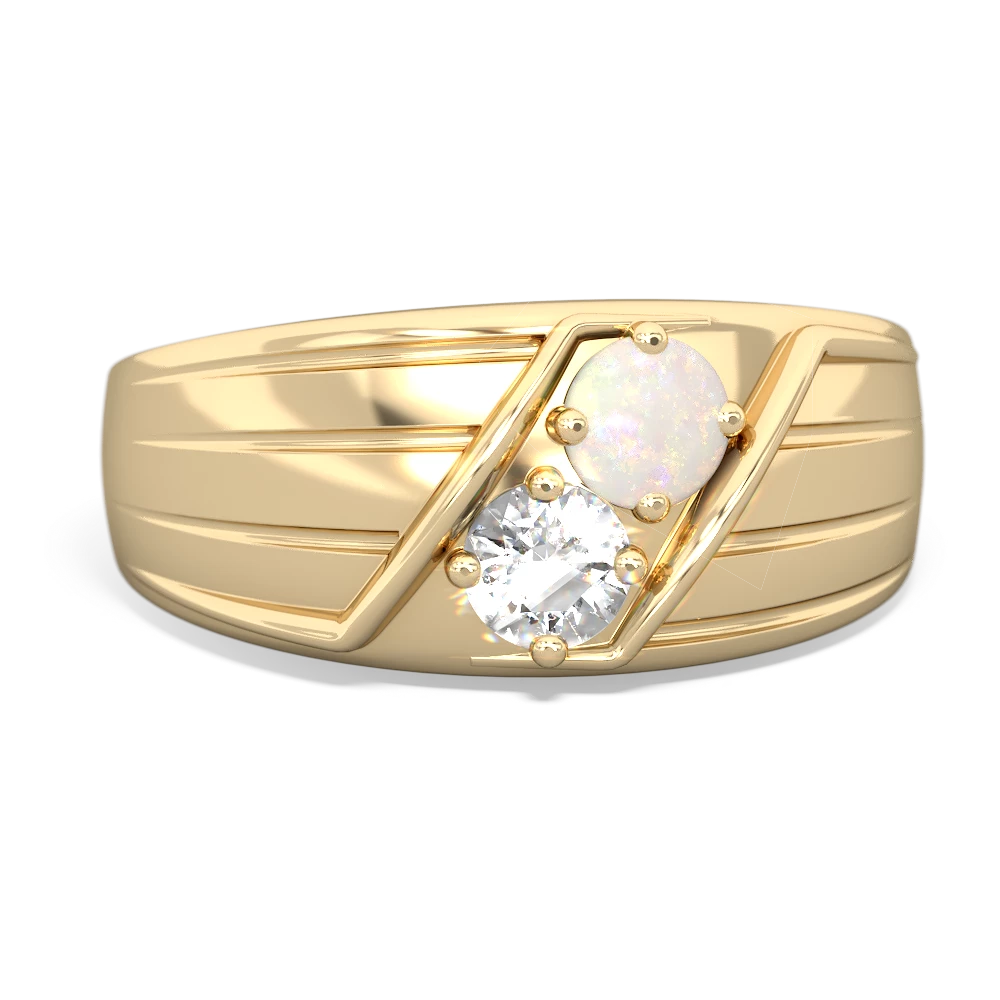 Opal Men's Streamline 14K Yellow Gold ring R0460