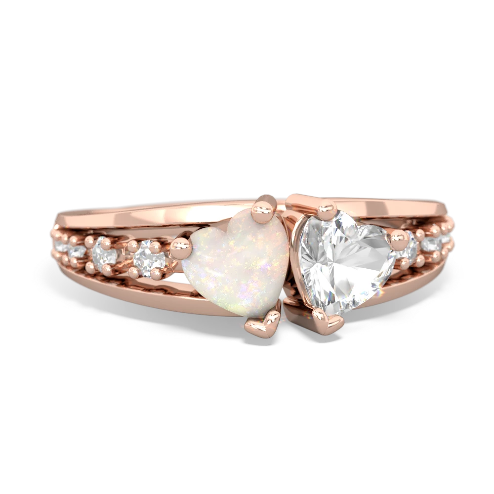 Opal Heart To Heart 14K Rose Gold ring R3342