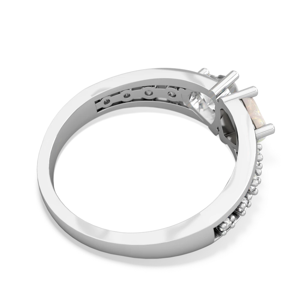 Opal Heart To Heart 14K White Gold ring R3342