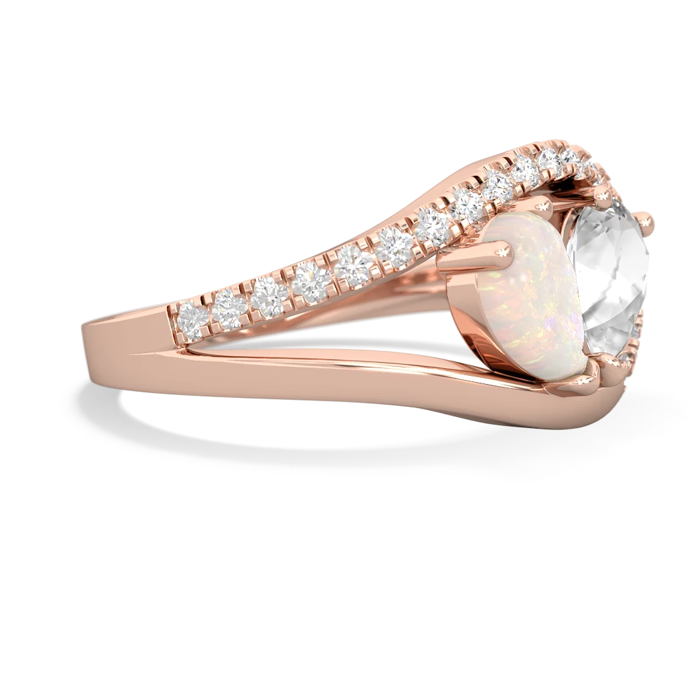 Opal Nestled Heart Keepsake 14K Rose Gold ring R5650