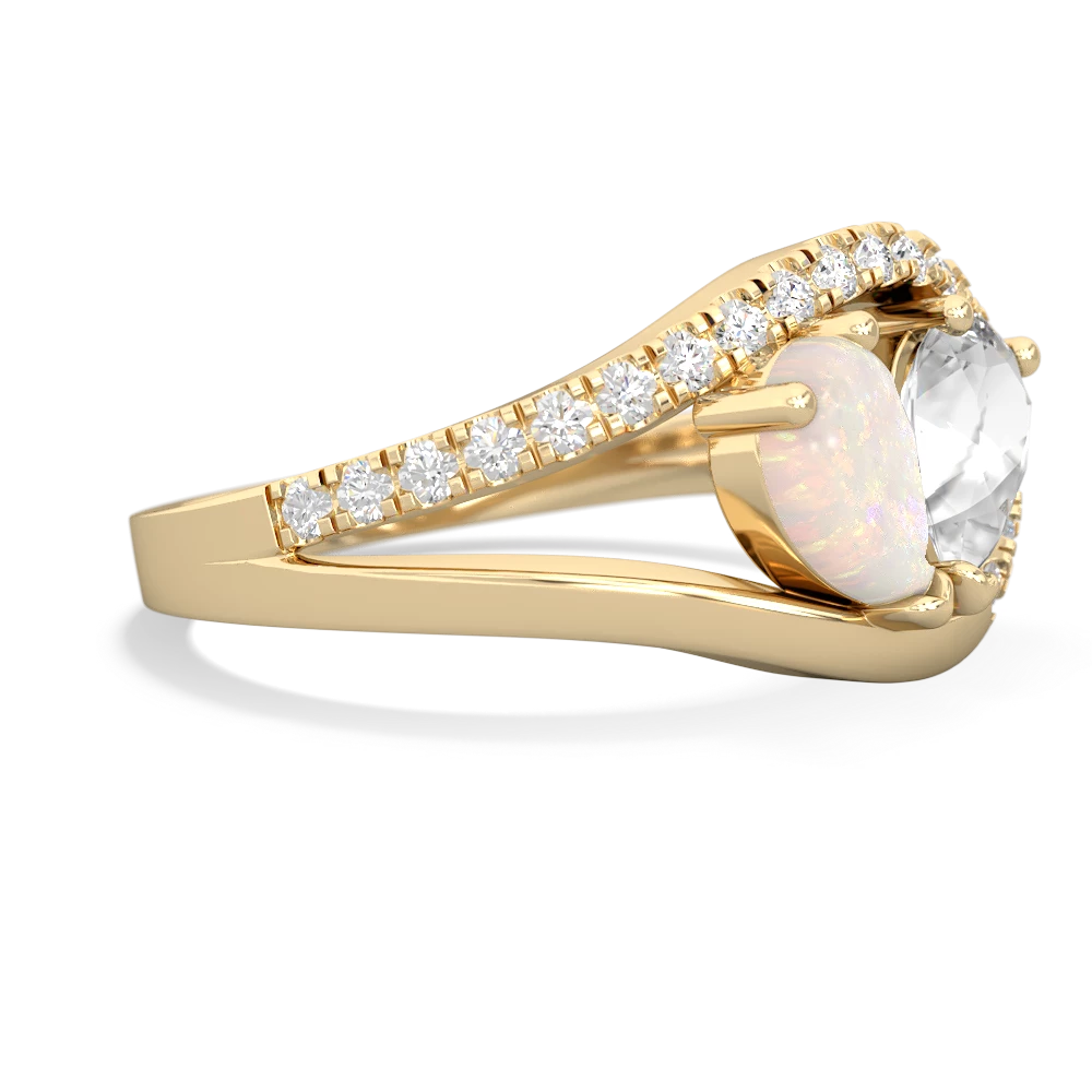 Opal Nestled Heart Keepsake 14K Yellow Gold ring R5650