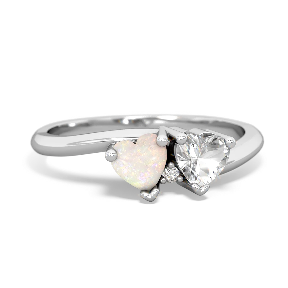 Opal Sweethearts 14K White Gold ring R5260