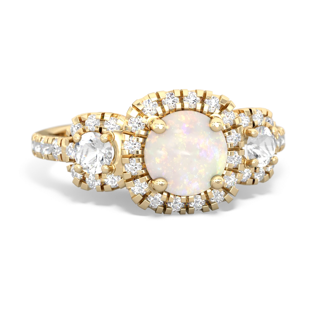 Opal Regal Halo 14K Yellow Gold ring R5350