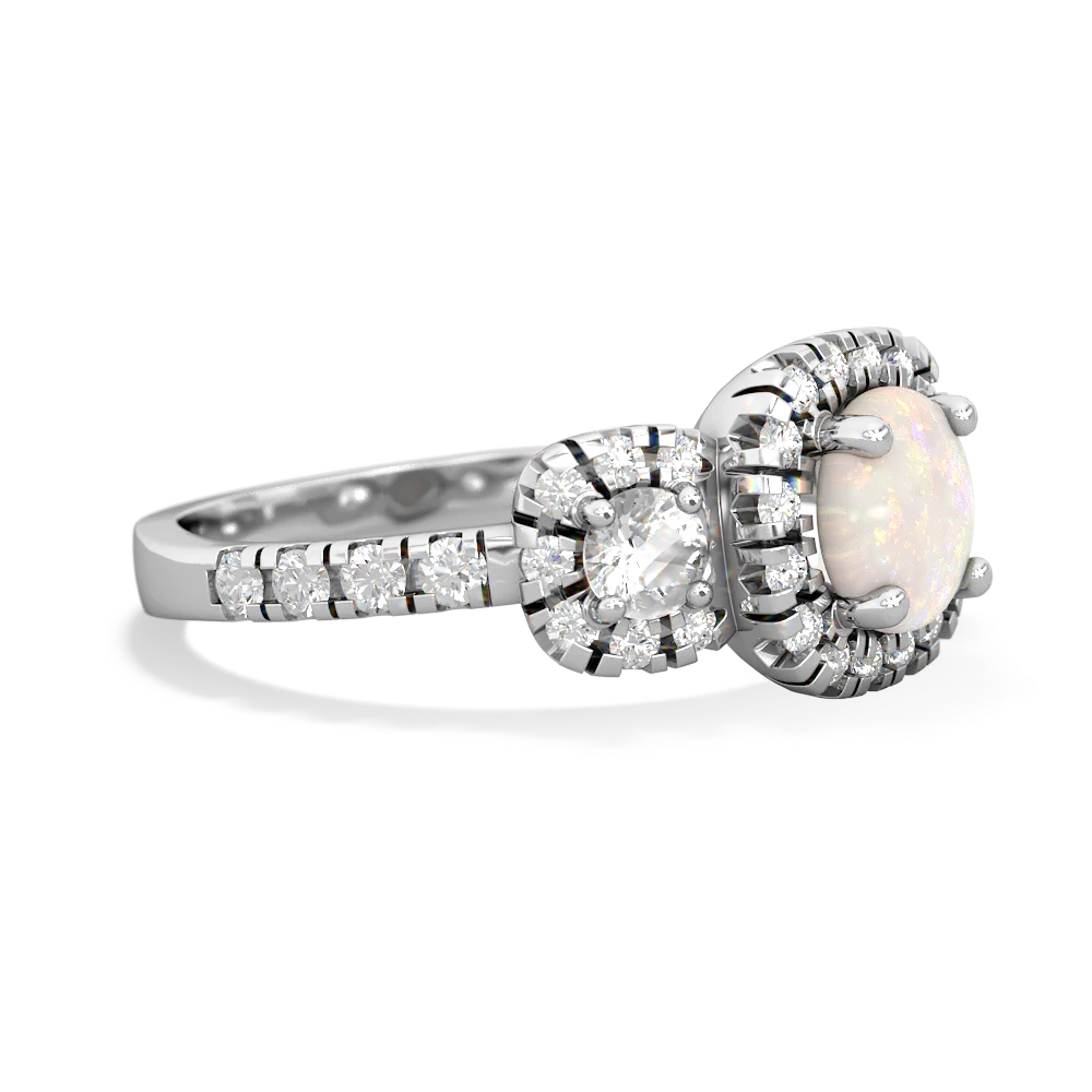 Opal Regal Halo 14K White Gold ring R5350