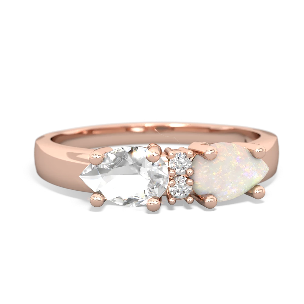 Opal Pear Bowtie 14K Rose Gold ring R0865