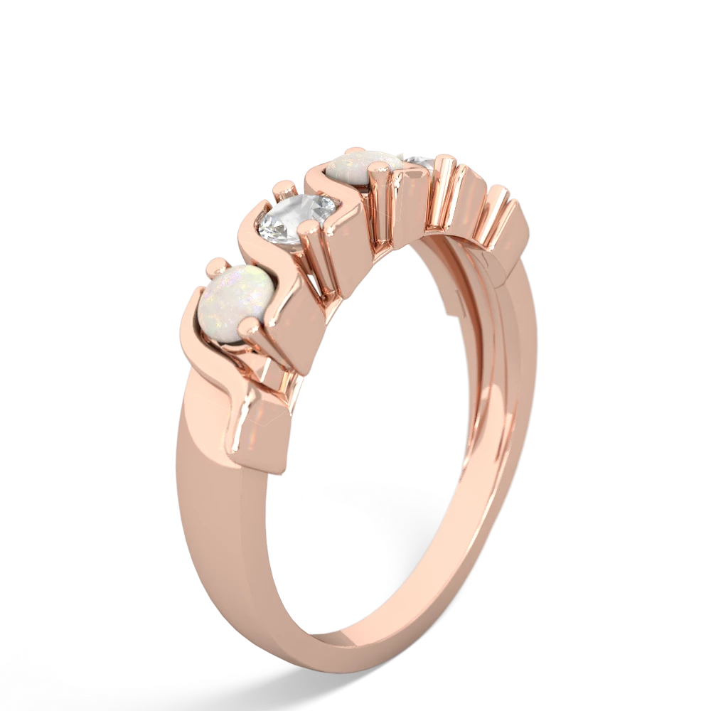 Opal Anniversary Band 14K Rose Gold ring R2089