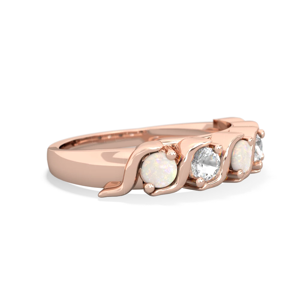 Opal Anniversary Band 14K Rose Gold ring R2089