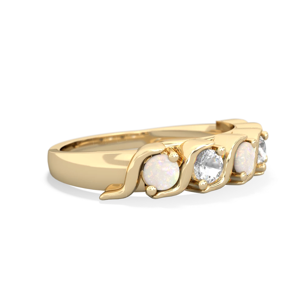 Opal Anniversary Band 14K Yellow Gold ring R2089