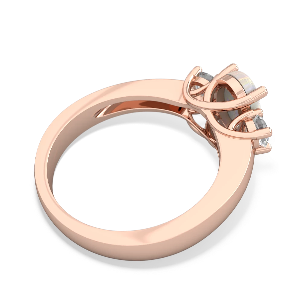 Opal Three Stone Oval Trellis 14K Rose Gold ring R4024