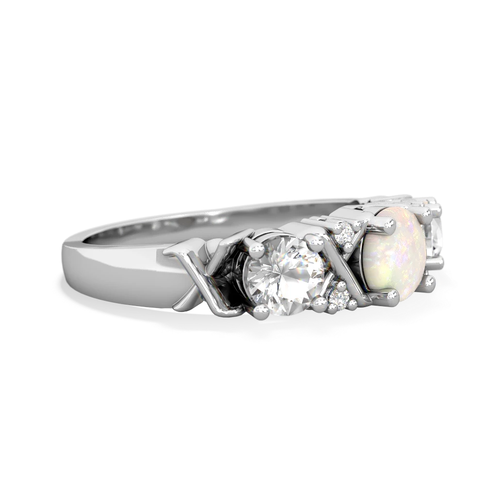 Opal Hugs And Kisses 14K White Gold ring R5016