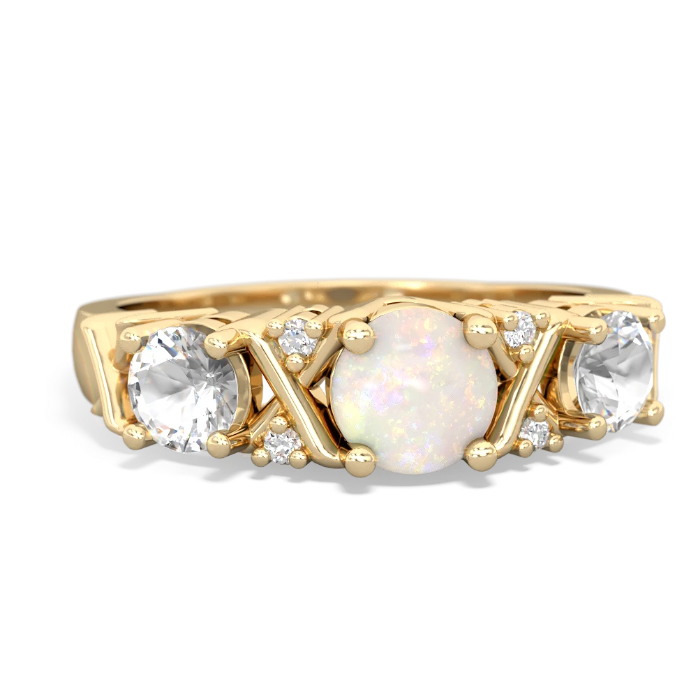 Opal Hugs And Kisses 14K Yellow Gold ring R5016