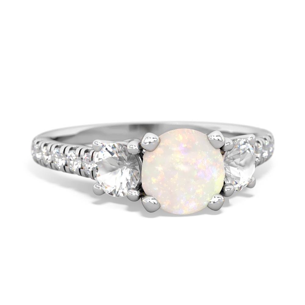 Opal Pave Trellis 14K White Gold ring R5500