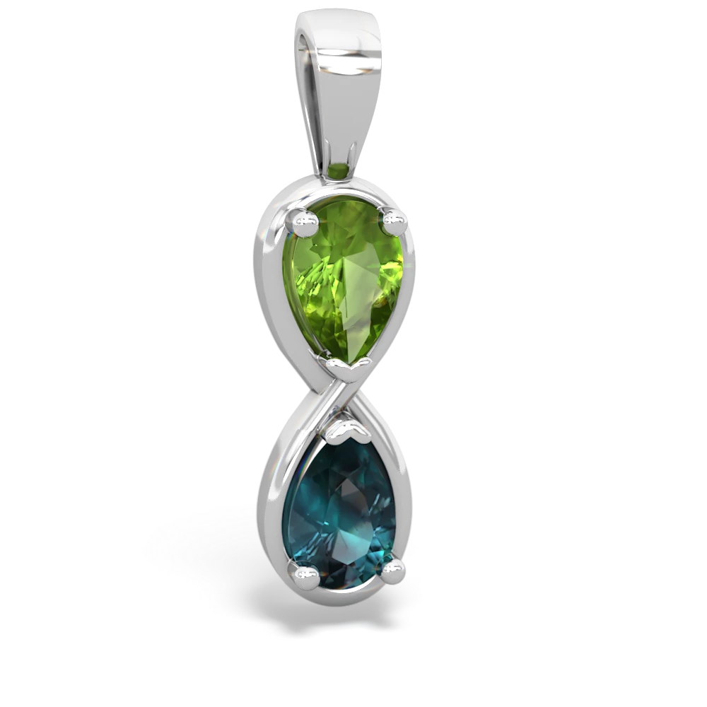 Peridot Infinity 14K White Gold pendant P5050