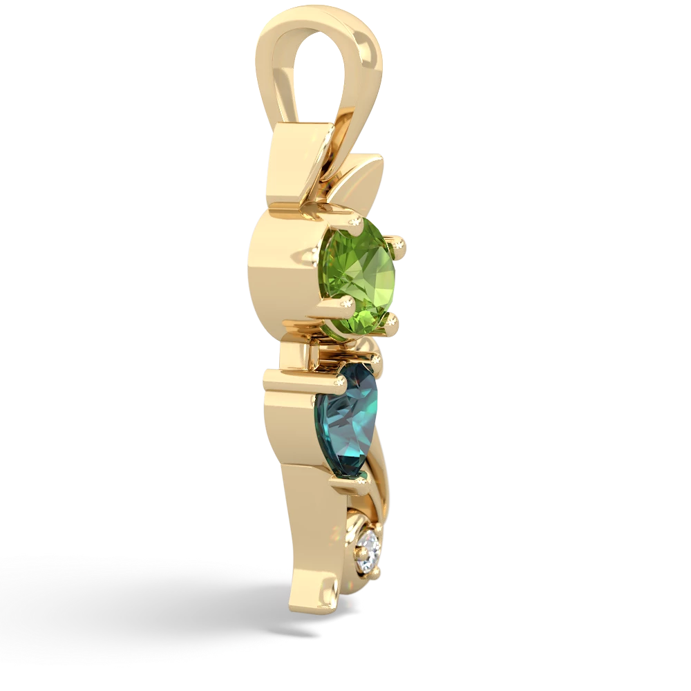 Peridot Kitten 14K Yellow Gold pendant P5780