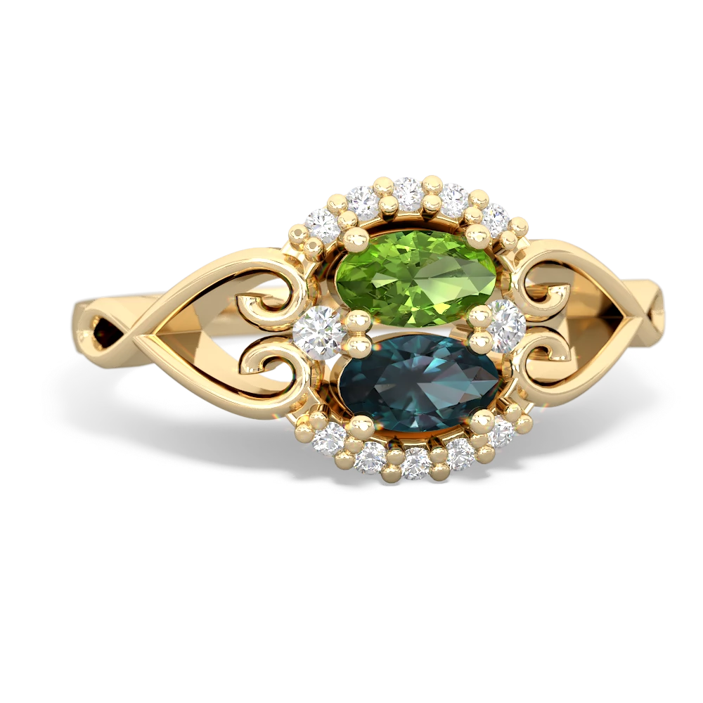 Peridot Love Nest 14K Yellow Gold ring R5860