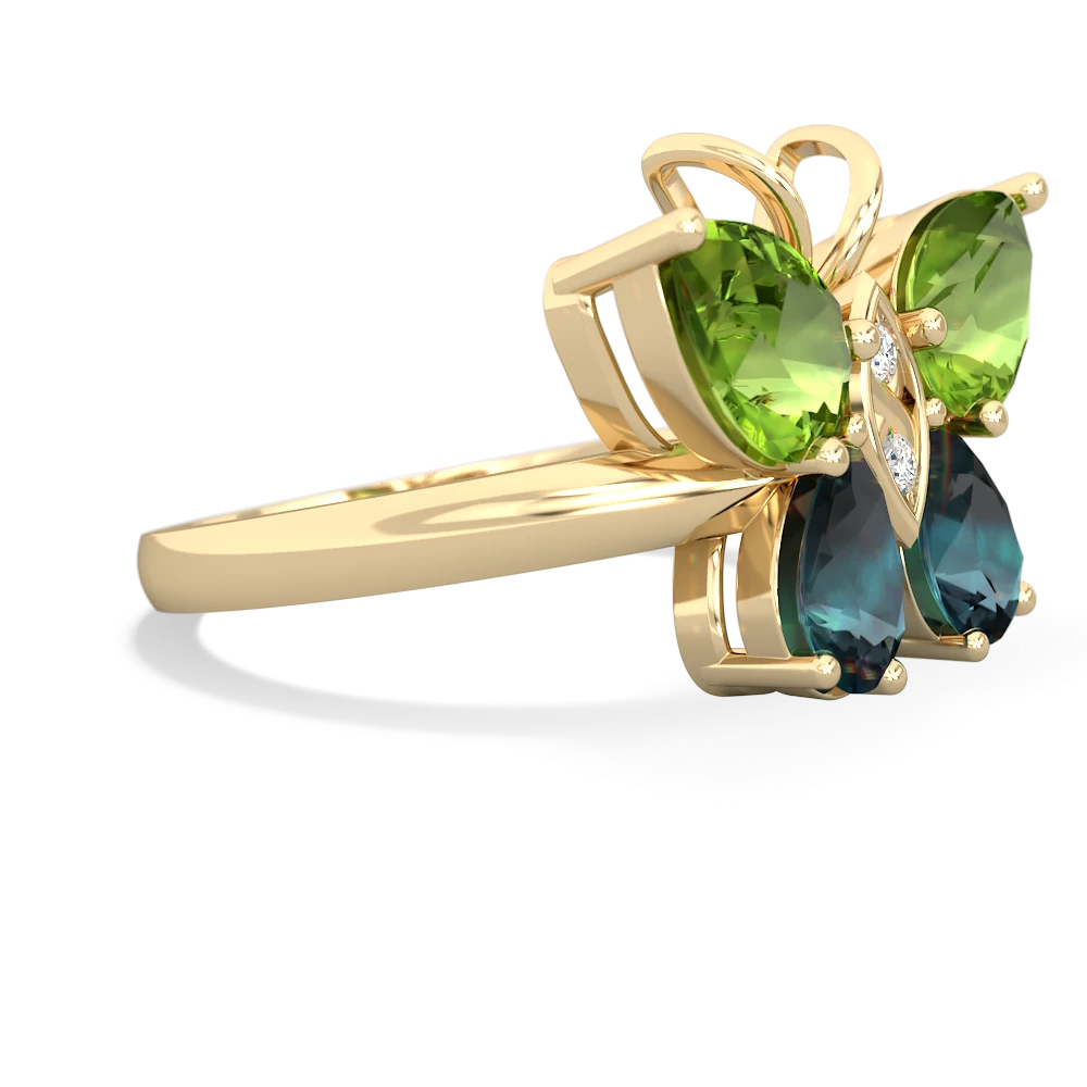 Peridot Butterfly 14K Yellow Gold ring R2215