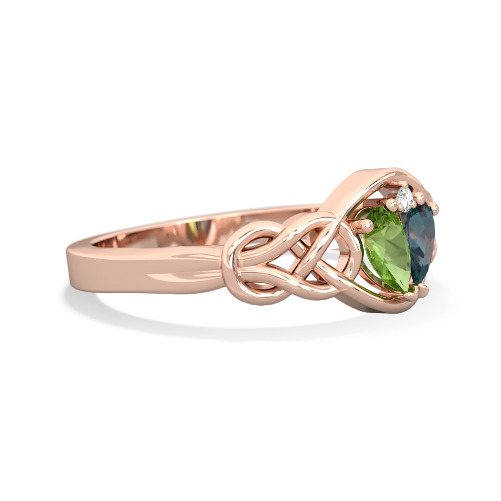 Peridot Celtic Love Knot 14K Rose Gold ring R5420