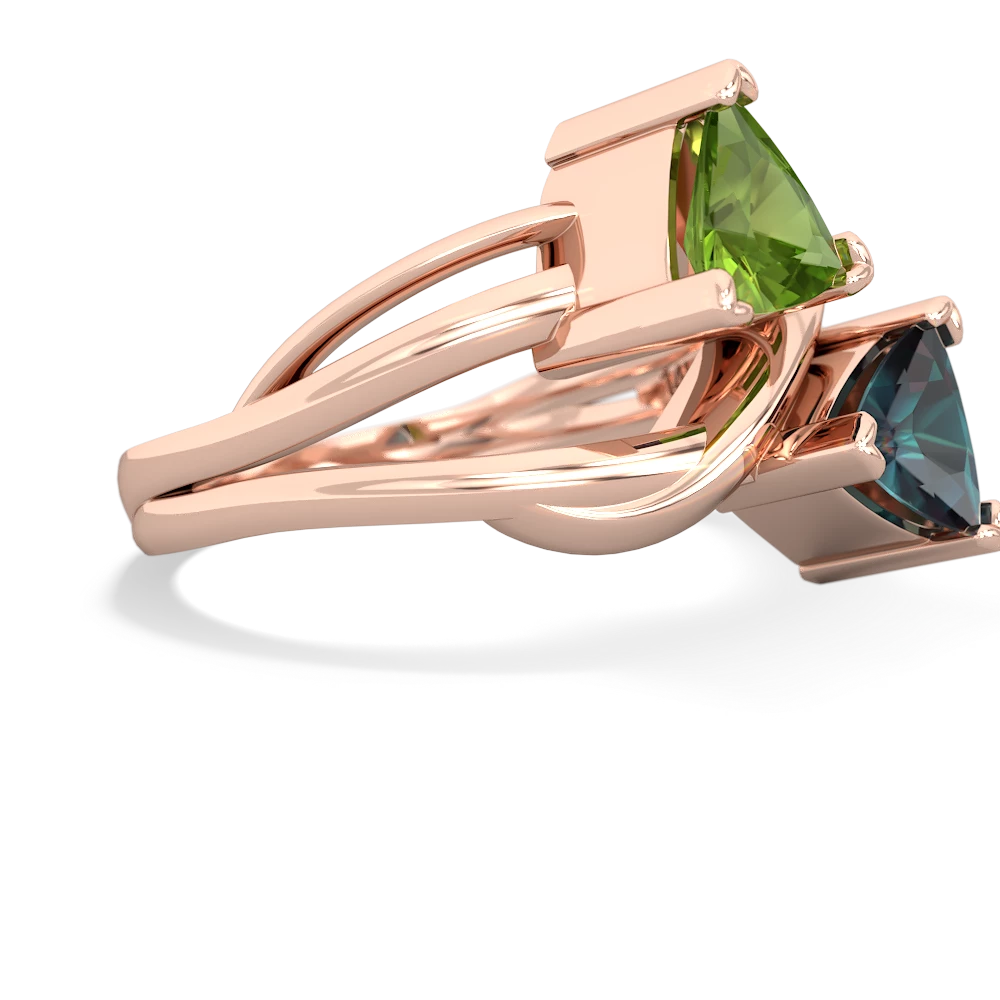 Peridot Split Band Swirl 14K Rose Gold ring R2341