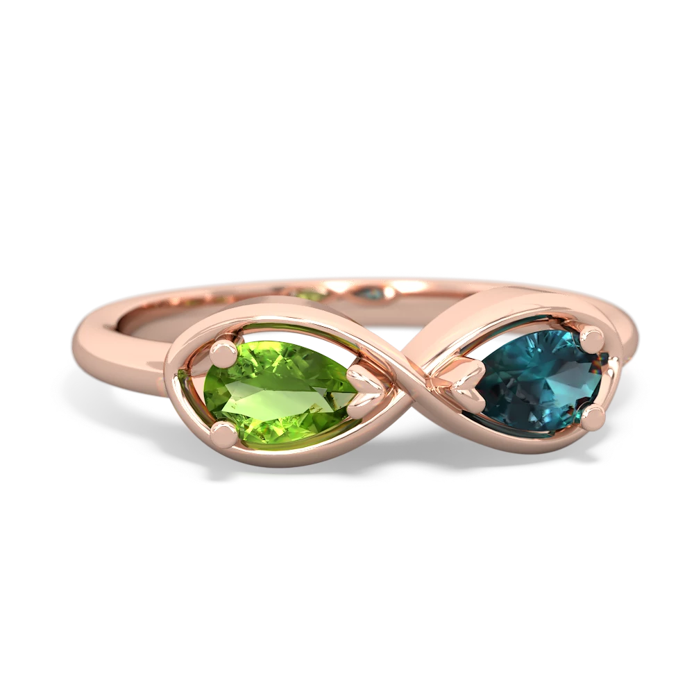 Peridot Infinity 14K Rose Gold ring R5050