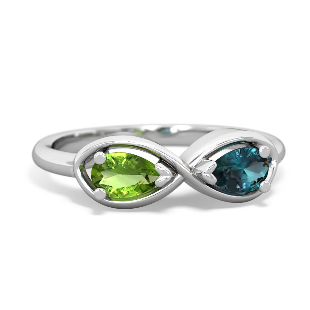 Peridot Infinity 14K White Gold ring R5050