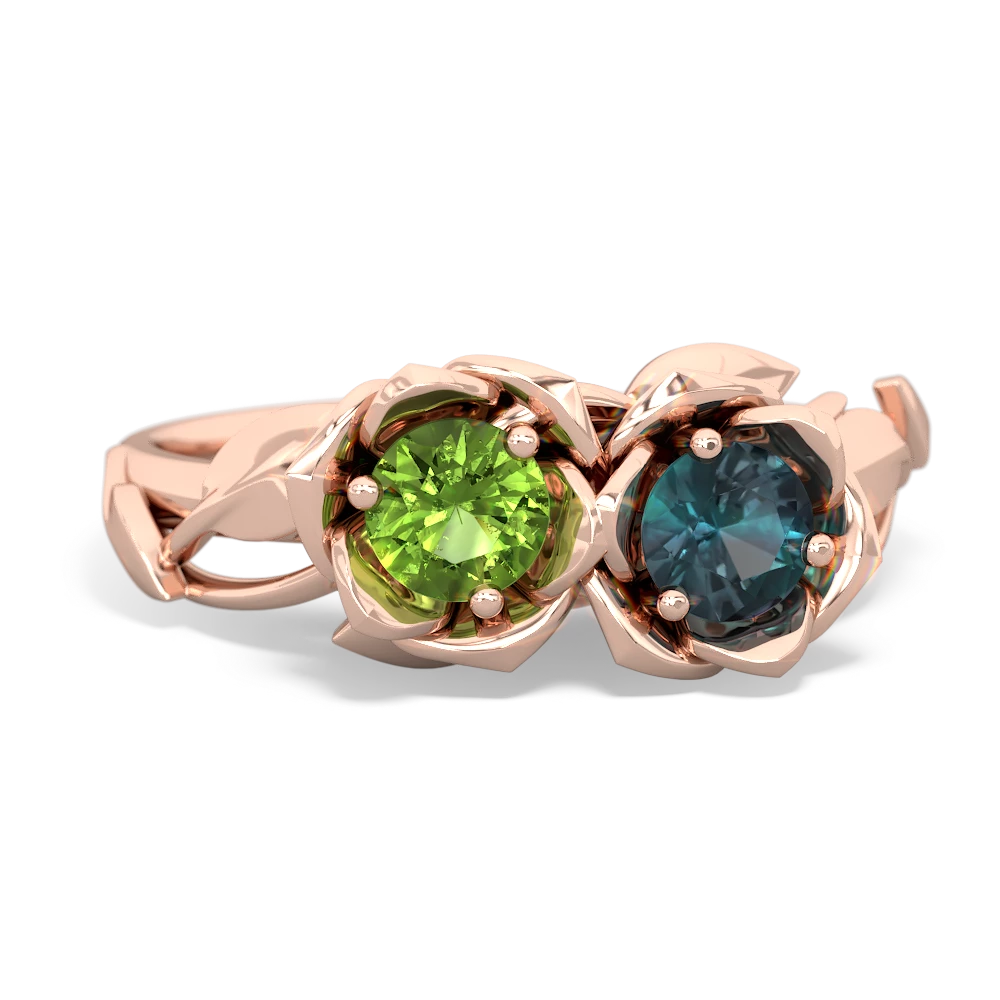 Peridot Rose Garden 14K Rose Gold ring R5510