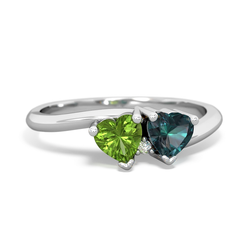Peridot Sweethearts 14K White Gold ring R5260