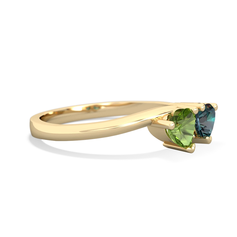 Peridot Sweethearts 14K Yellow Gold ring R5260