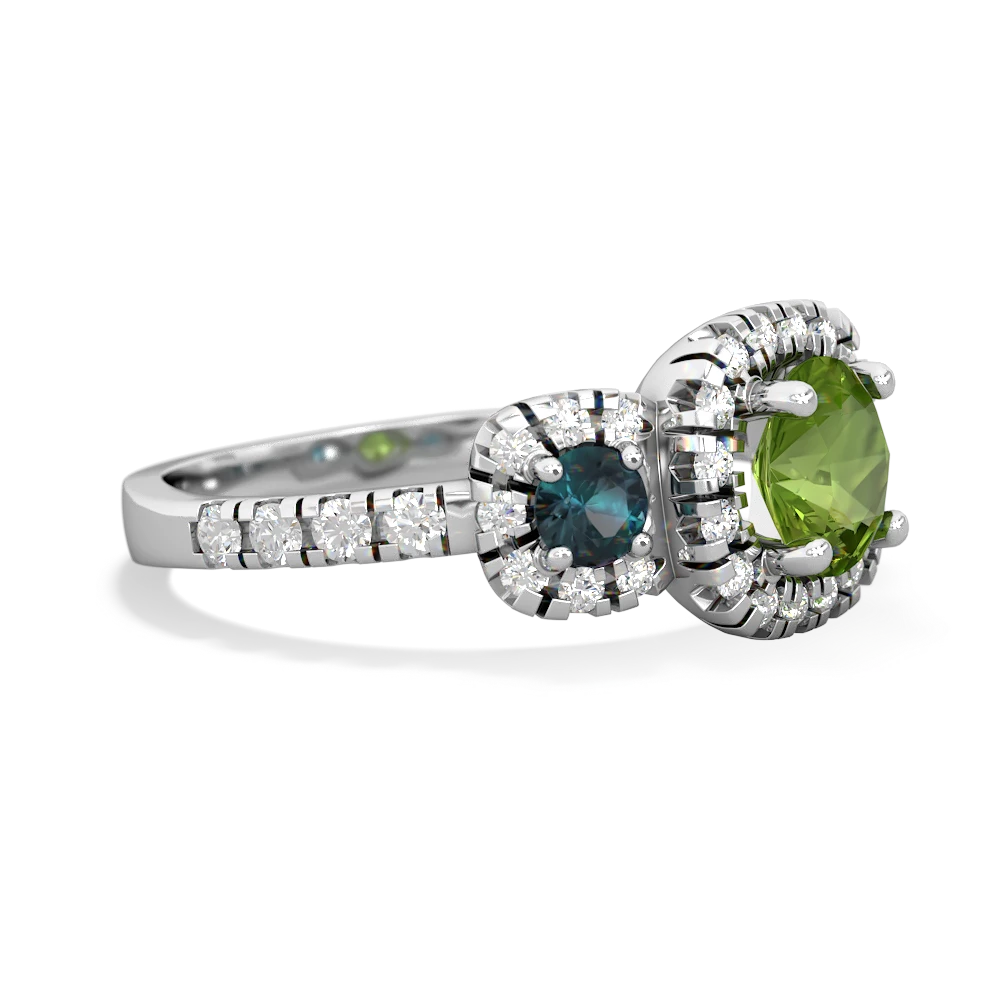 Peridot Regal Halo 14K White Gold ring R5350