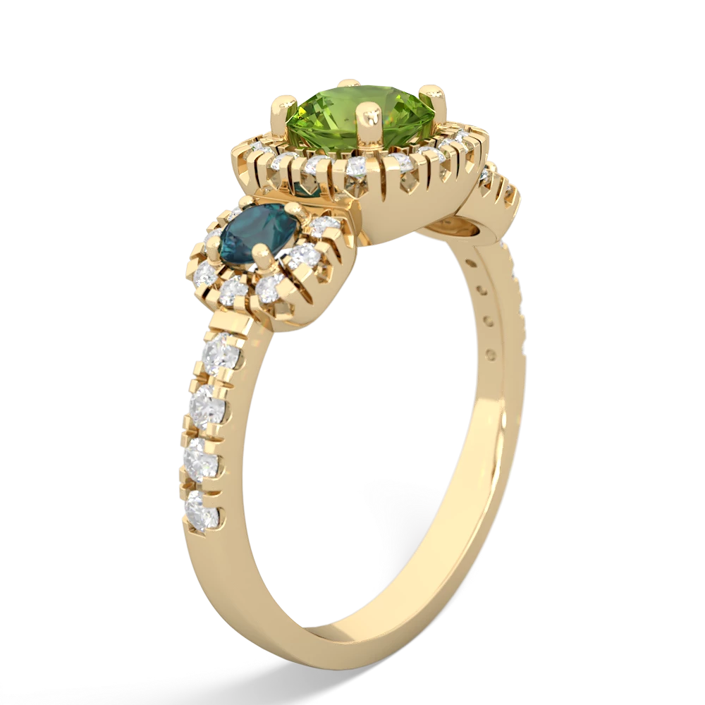 Peridot Regal Halo 14K Yellow Gold ring R5350