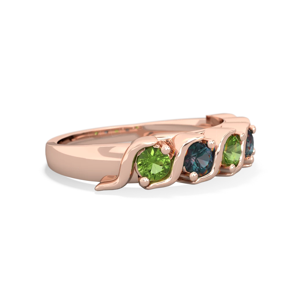 Peridot Anniversary Band 14K Rose Gold ring R2089